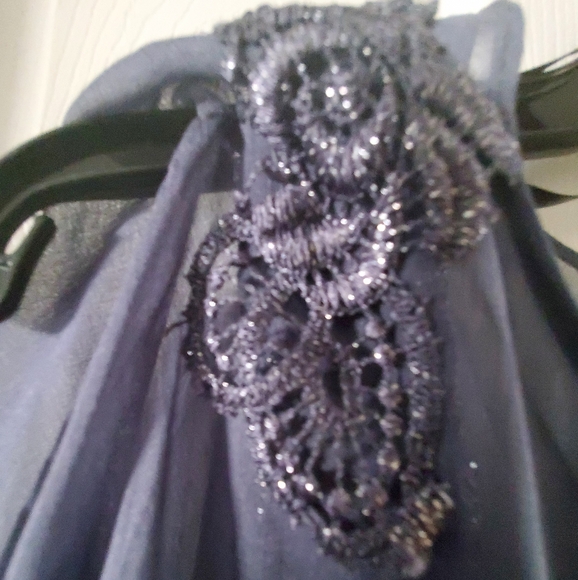 Plus Size Holiday Formal Dress Steel Blue - Picture 2 of 5